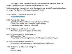 plans for the honor guard presentations